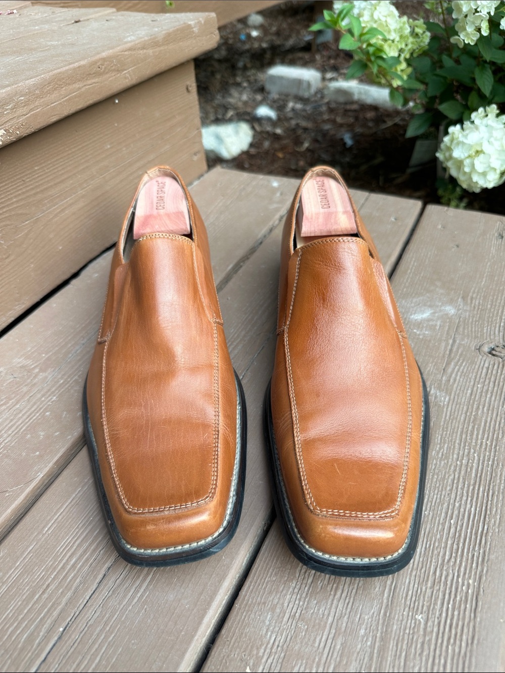 Fratelli Cognac Leather Slip-On Loafers